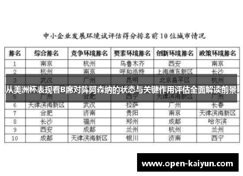 从美洲杯表现看B席对阵阿森纳的状态与关键作用评估全面解读前景